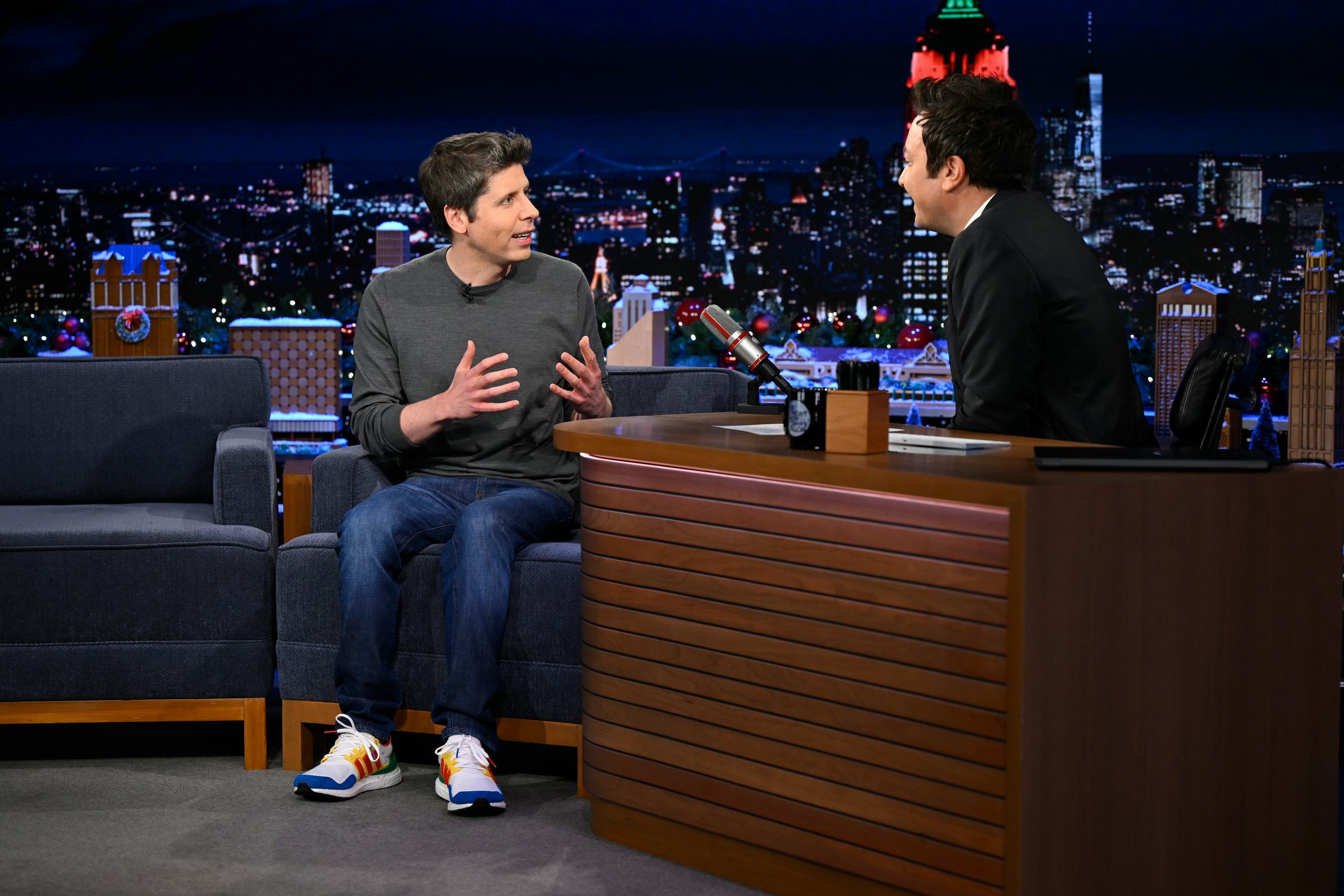  OpenAI CEO Sam Altman during an interview with host Jimmy Fallon on Monday, December 8, 2025