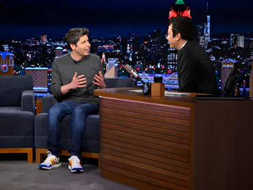 OpenAI CEO Sam Altman during an interview with host Jimmy Fallon on Monday, December 8, 2025