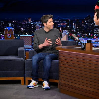 OpenAI CEO Sam Altman during an interview with host Jimmy Fallon on Monday, December 8, 2025