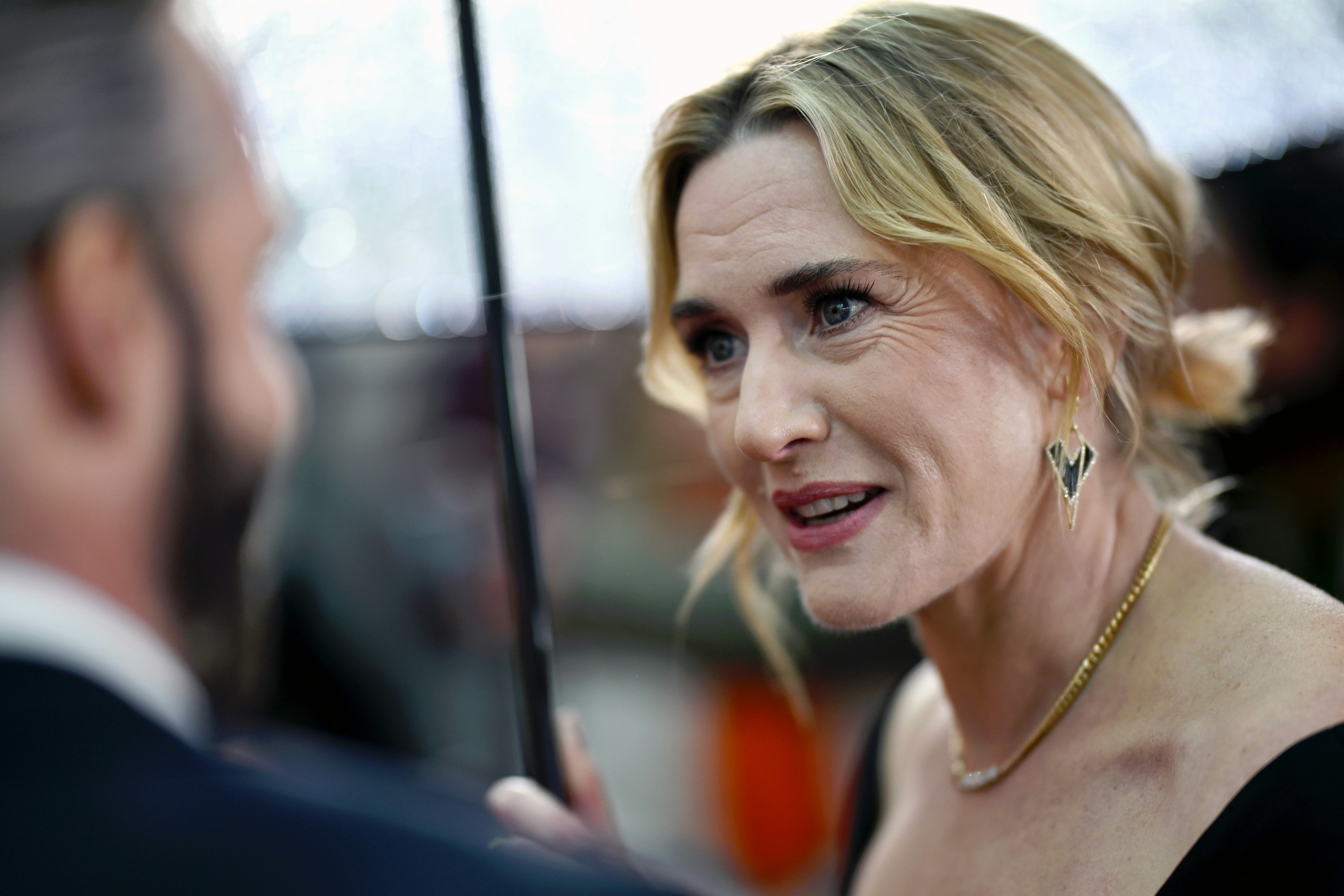 LONDON, ENGLAND - DECEMBER 03: Kate Winslet attends the "Goodbye June" World Premiere at the Curzon ...