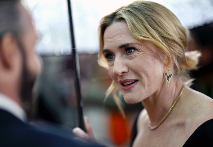 LONDON, ENGLAND - DECEMBER 03: Kate Winslet attends the "Goodbye June" World Premiere at the Curzon ...