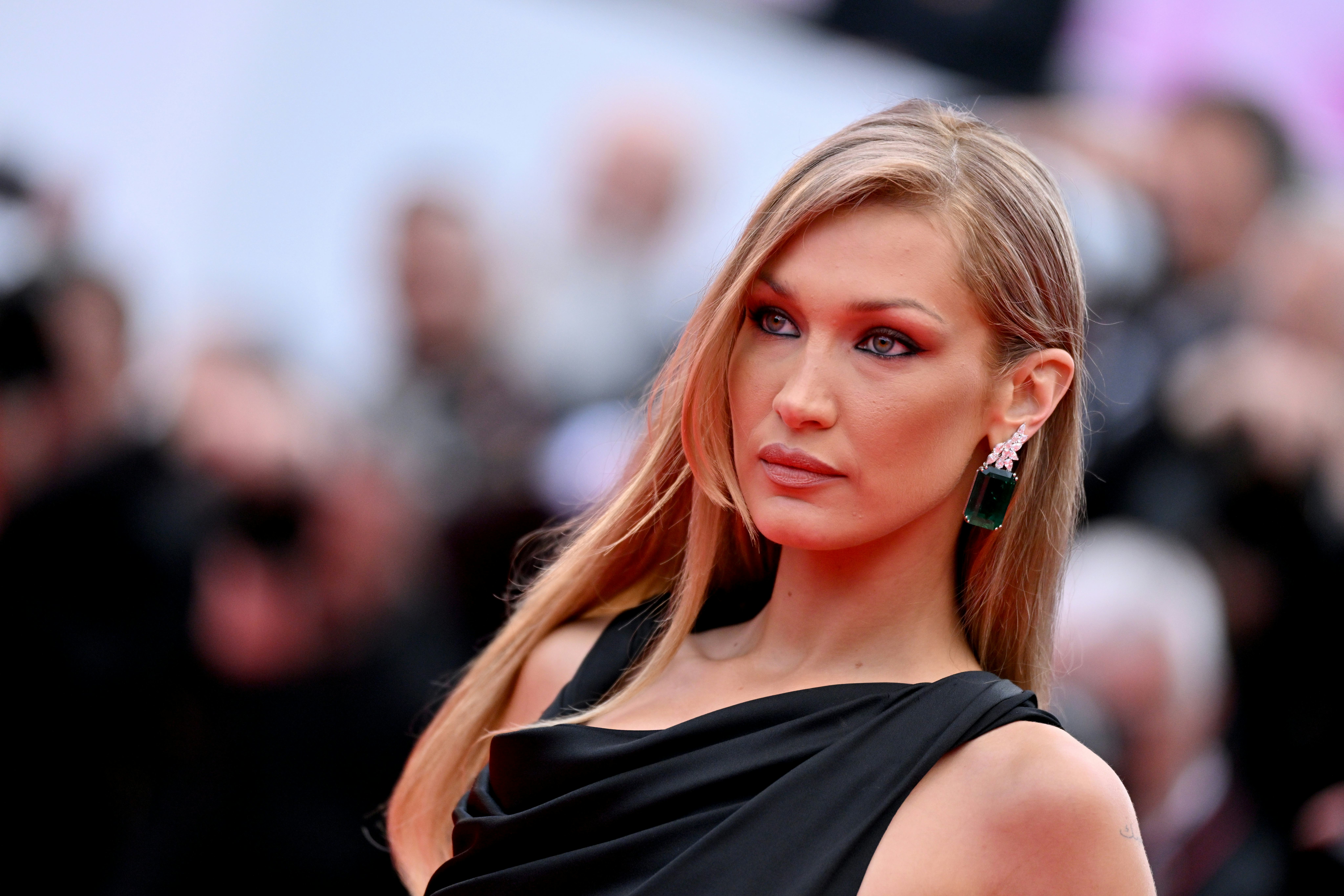 CANNES, FRANCE - MAY 13: Bella Hadid attends the red carpet for the opening ceremony and "Partir Un ...