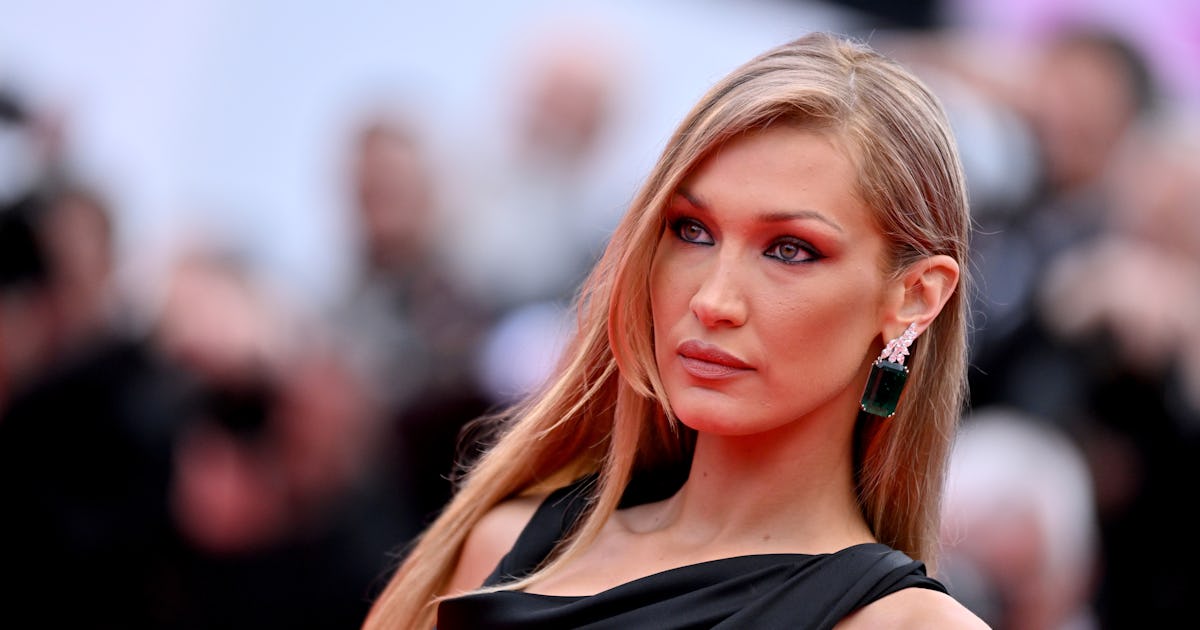 Bella Hadid Channeled Her Inner Horse Girl In A Strapless Denim Mini