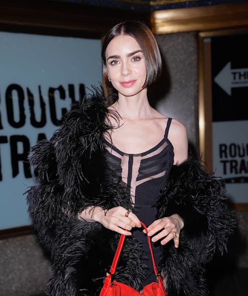NEW YORK, NY - DECEMBER 9: Lily Collins is seen on December 9, 2025 in New York City. (Photo by XNY...