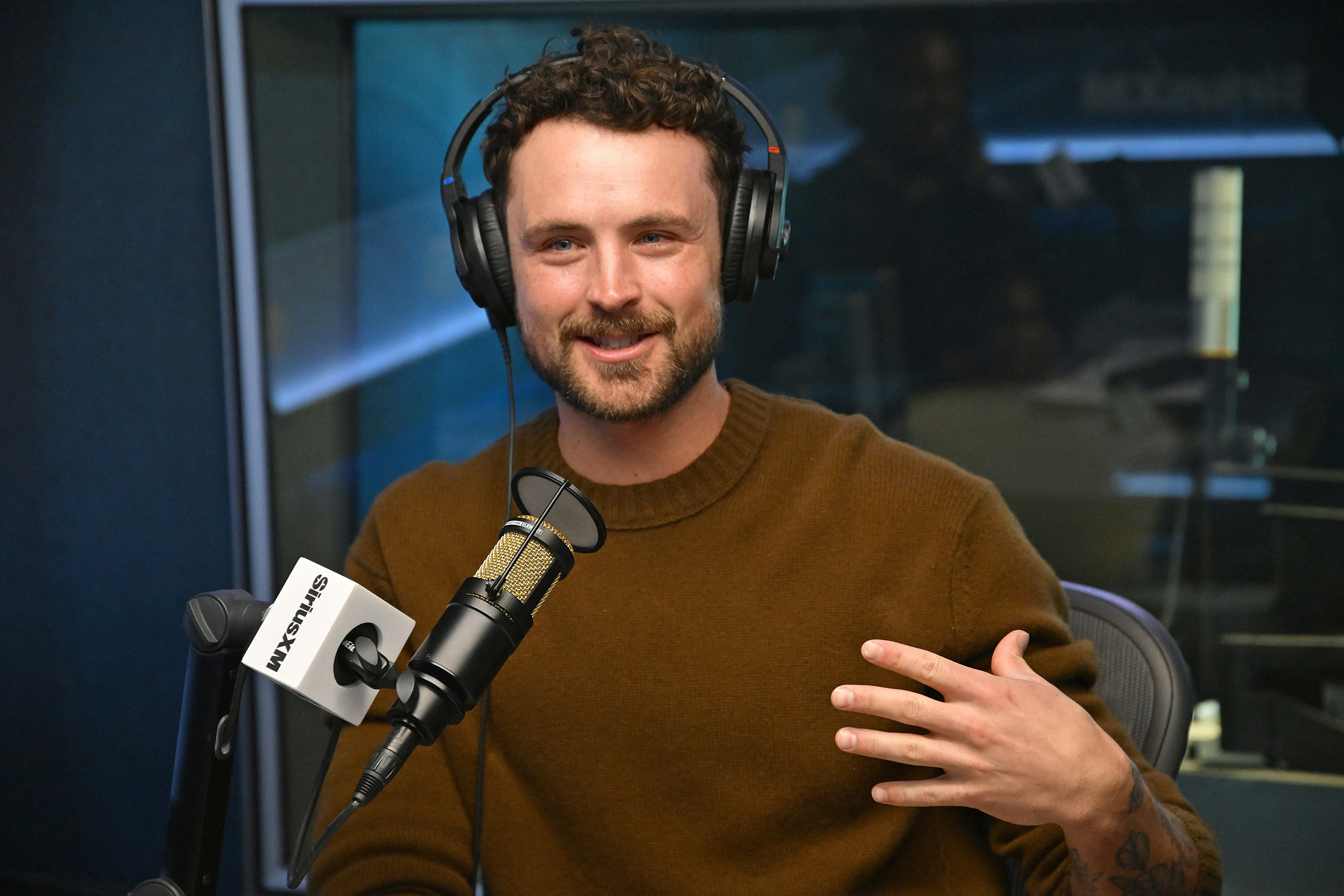 LOS ANGELES, CALIFORNIA - DECEMBER 08: Dylan Efron visits SiriusXM Studios on December 08, 2025 in L...