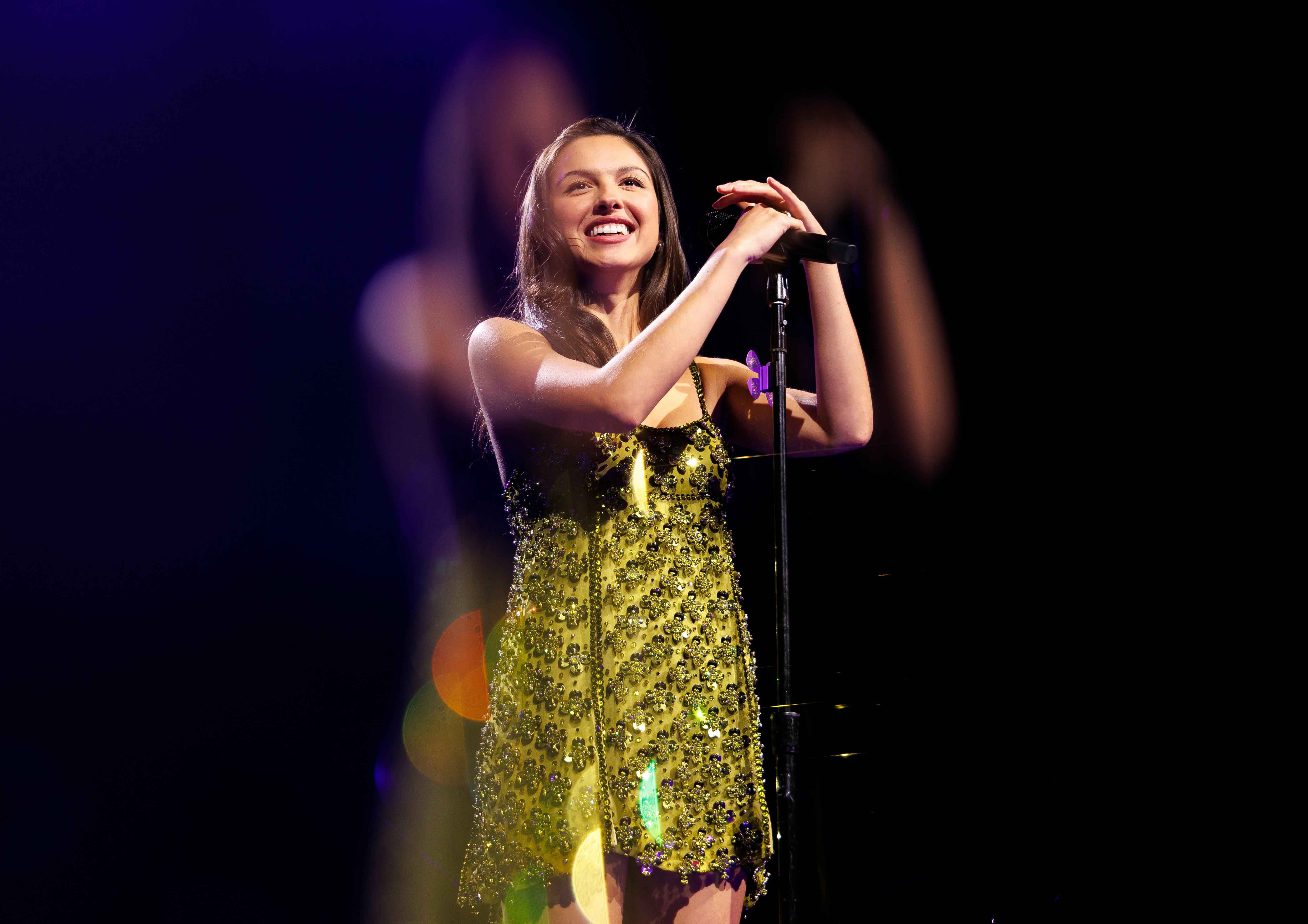 Olivia Rodrigo performs onstage at American Express Platinum Card x Olivia Rodrigo Concert on Octobe...