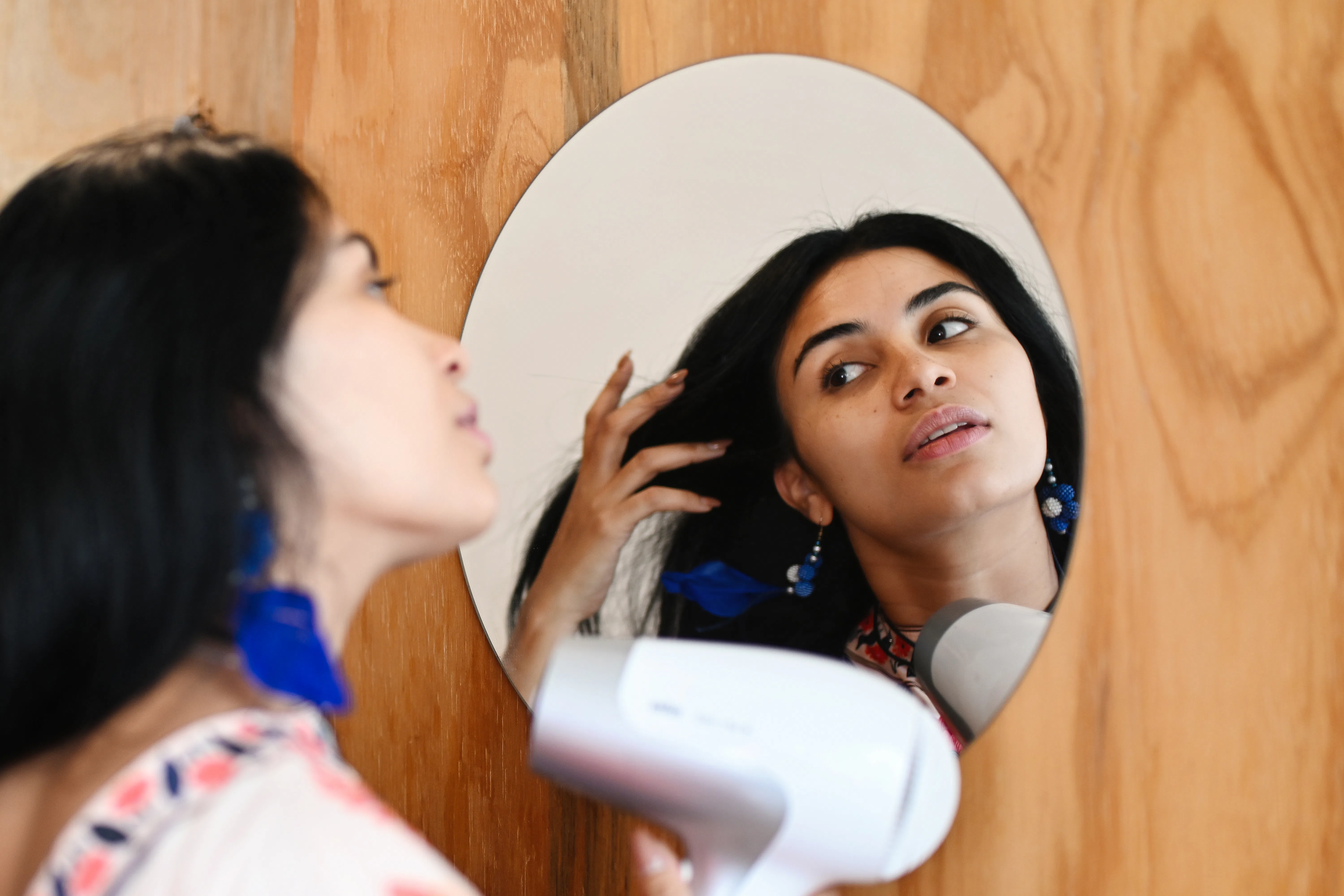 Put on a little makeup to start your day on the right foot.