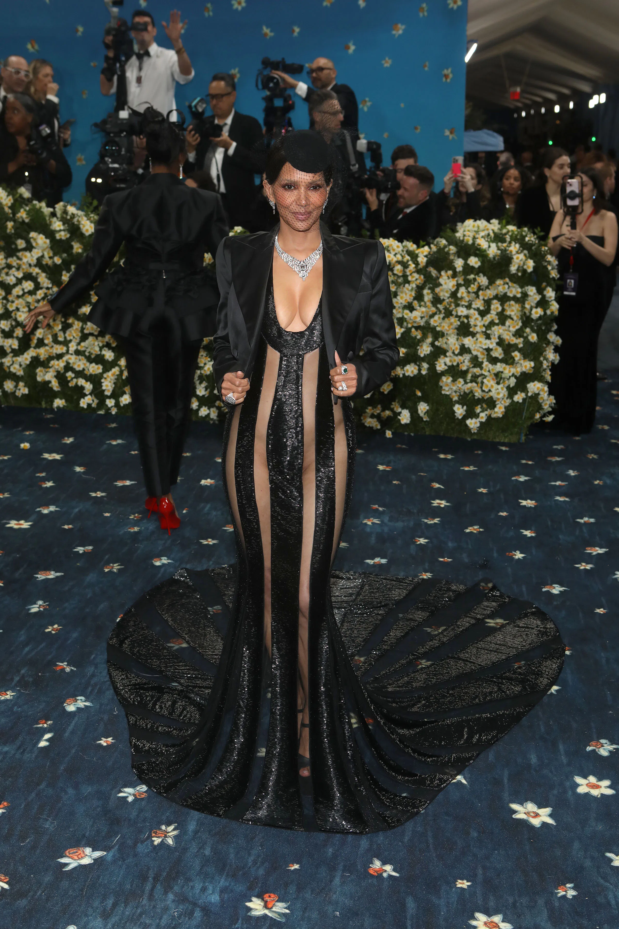 NEW YORK, NY - MAY 5: Halle Berry attends 2025 Met Gala Celebrating "Superfine: Tailoring Black Styl...