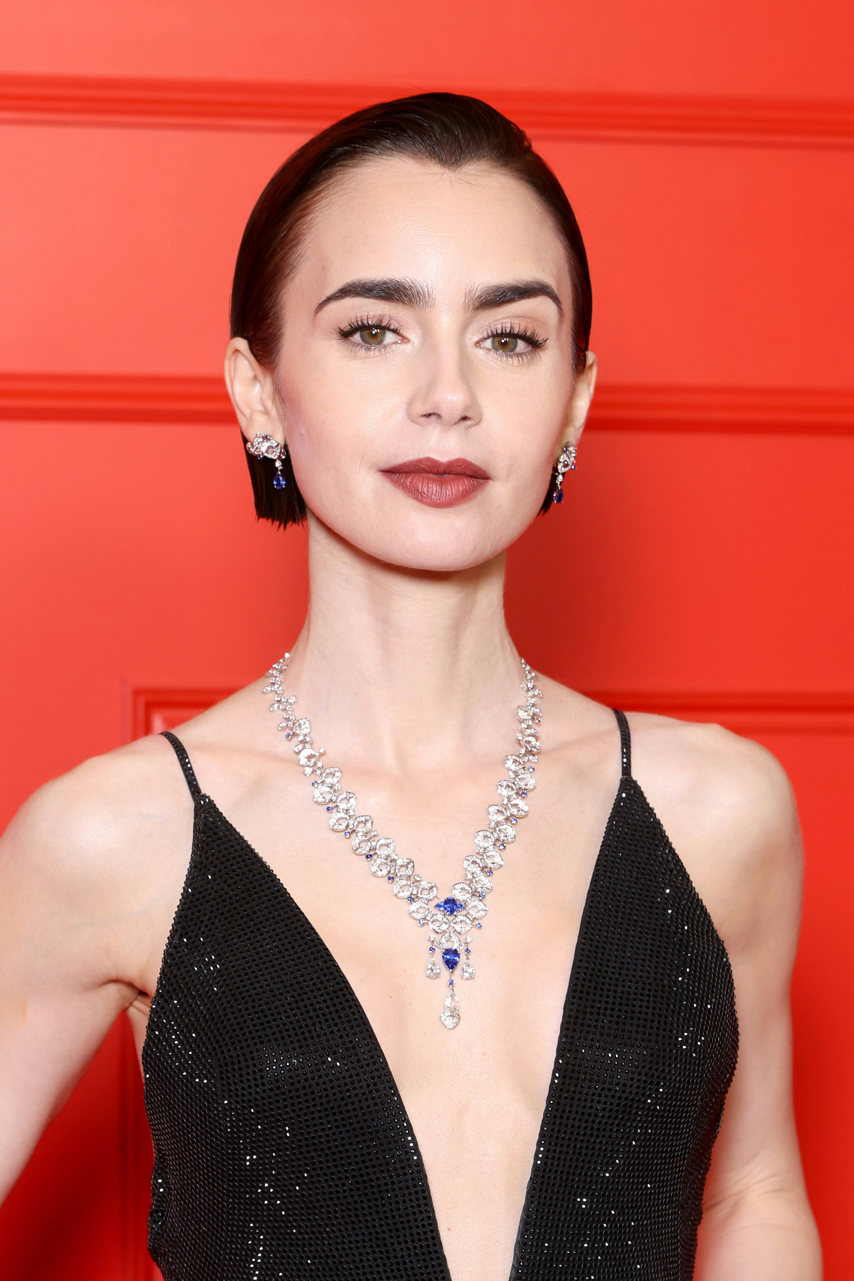 PARIS, FRANCE - DECEMBER 15: Lily Collins attends the "Emily In Paris" - Season Five - Netflix Paris...
