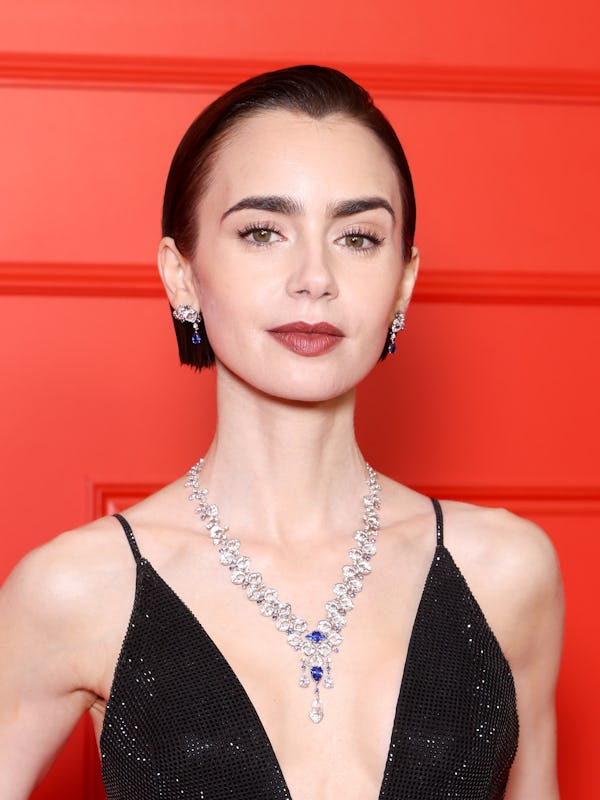 PARIS, FRANCE - DECEMBER 15: Lily Collins attends the "Emily In Paris" - Season Five - Netflix Paris...