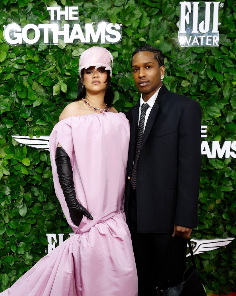 NEW YORK, NEW YORK - DECEMBER 01: Rihanna and A$AP Rocky attend the 35th Gotham Film Awards at Cipri...