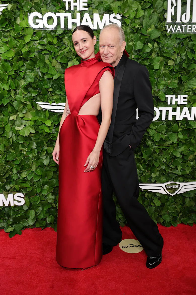 NEW YORK, NEW YORK - DECEMBER 01: Renate Reinsve and Stellan Skarsgård attend the 35th Gotham Film A...