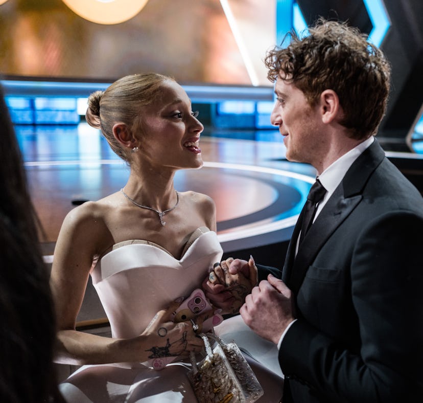 Ethan Slater supported Ariana Grande backstage at 'Saturday Night Live.'