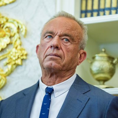 Robert F. Kennedy Jr., US secretary of Health and Human Services (HHS), during an executive order signing in the Oval Office of the White House in Washington, DC, US, on Thursday, Dec. 18, 2025.
