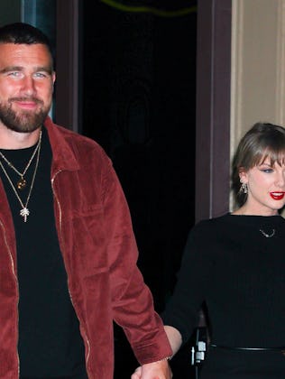 Taylor Swift and Travis Kelce seen in NoHo on November 06, 2025 in New York City.