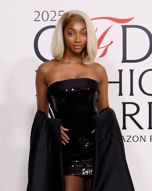 Angel Reese attends the 2025 CFDA Awards at American Museum of Natural History on November 03, 2025 ...