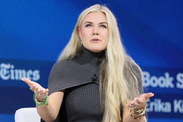 CEO and Chair of the Board of Turning Point USA Erika Kirk speaks onstage during the 2025 New York T...