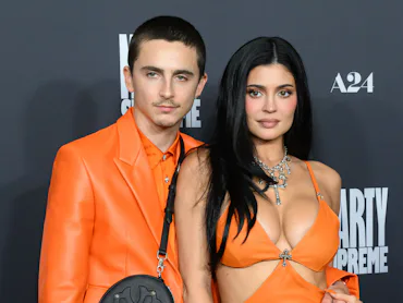 Timothée Chalamet and Kylie Jenner at the "Marty Supreme" Los Angeles Premiere held at the Samuel Go...