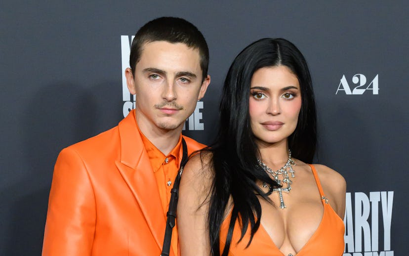Timothée Chalamet and Kylie Jenner at the "Marty Supreme" Los Angeles Premiere held at the Samuel Go...