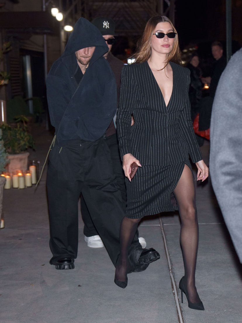 Justin Bieber and Hailey Bieber are seen on February 07, 2025 in New York City.