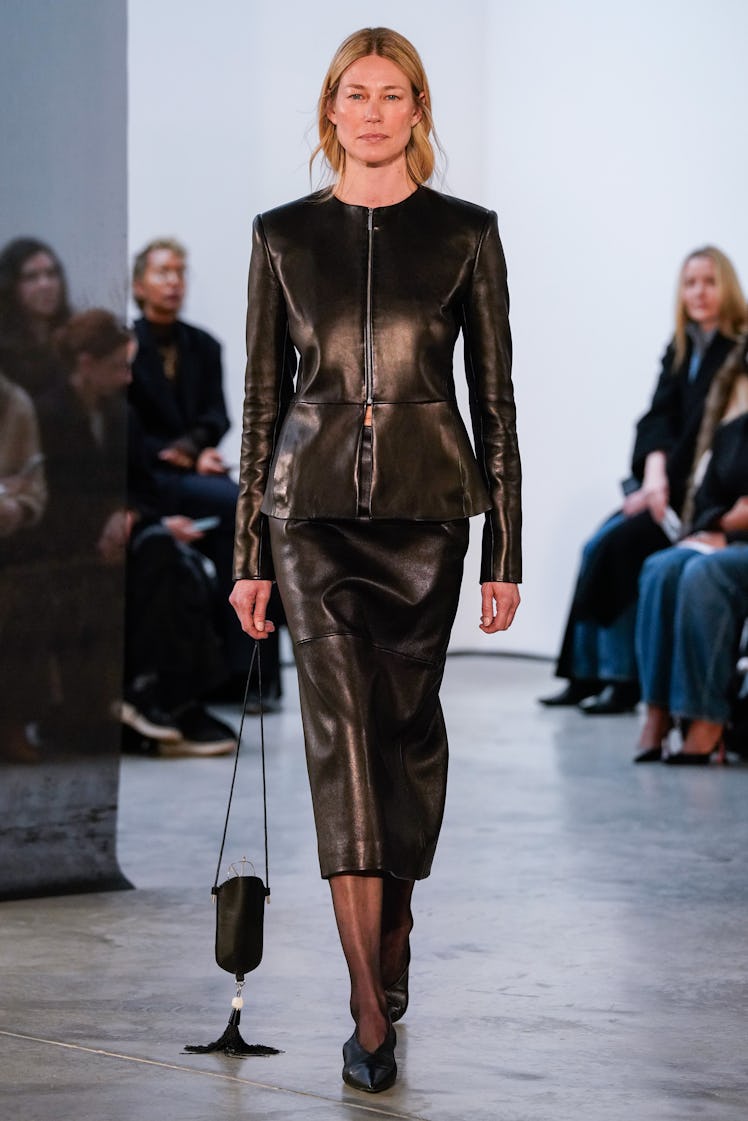 Model on the runway at the Kallmeyer Fall RTW 2025 fashion show as part of New York Fashion Week on ...