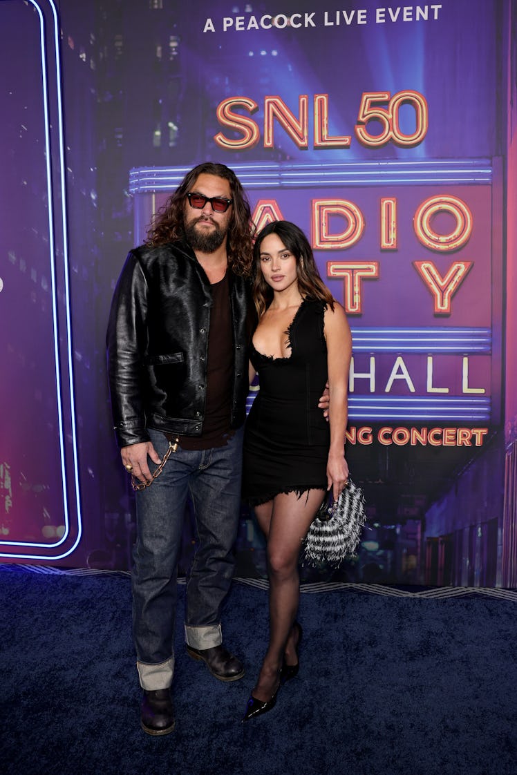 SNL50: THE HOMECOMING CONCERT -- Pictured: (l-r) Jason Momoa, Adria Arjona at Radio City Music Hall ...