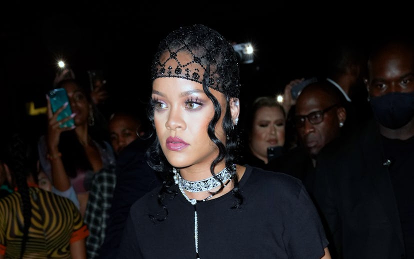NEW YORK, NEW YORK - SEPTEMBER 13: Rihanna attends a Met Gala afterparty at DAVIDE on September 13, ...