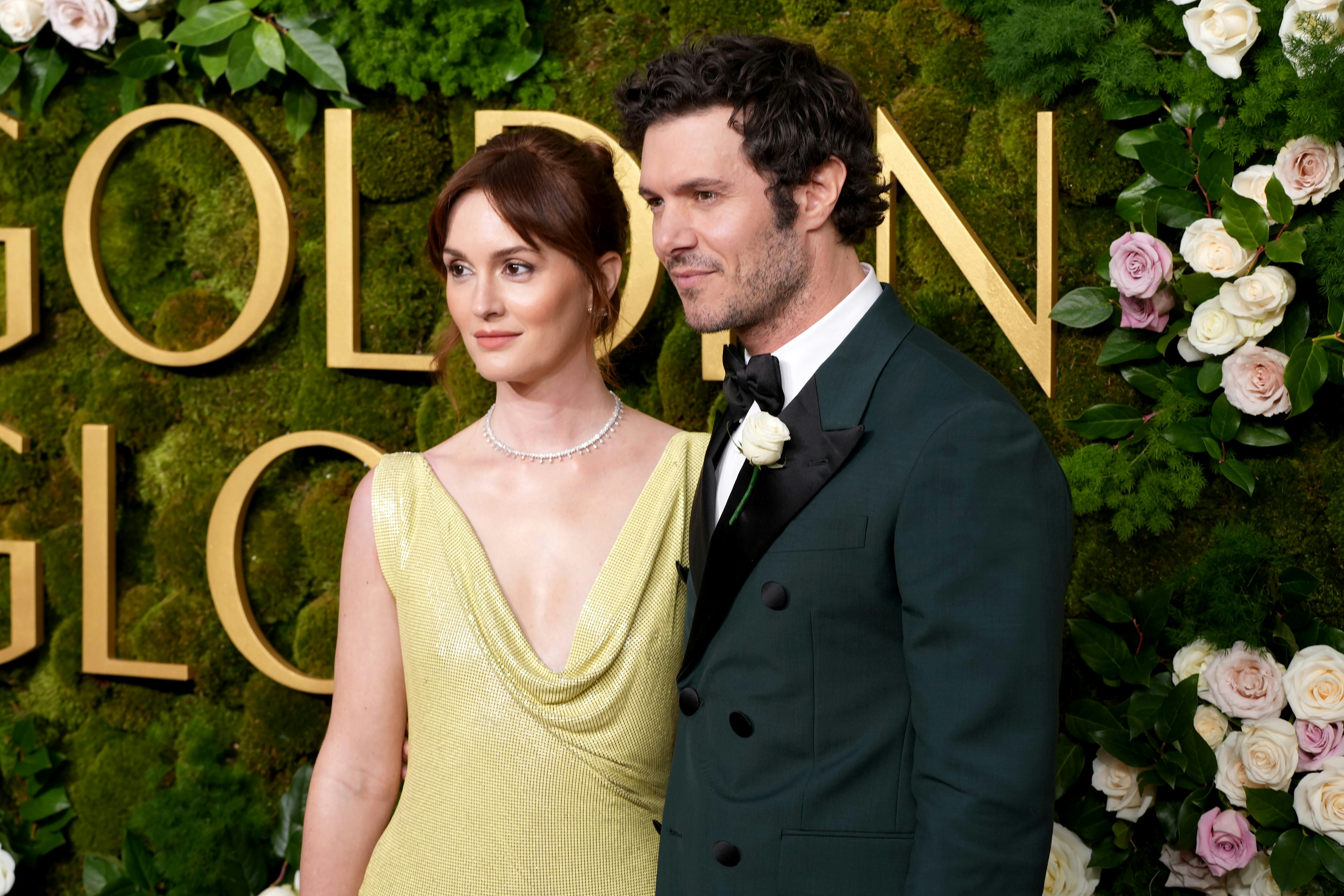 BEVERLY HILLS, CALIFORNIA - JANUARY 05: (L-R) Leighton Meester and Adam Brody attend the 82nd Annual&hellip;