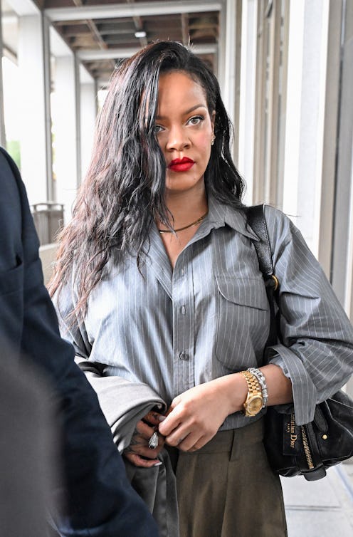 Rihanna birthday suit 70s inspired menswear