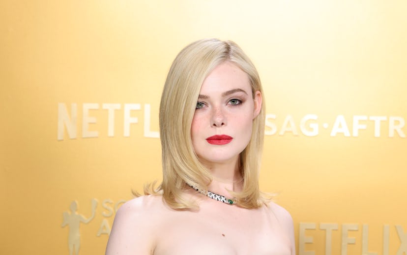 LOS ANGELES, CALIFORNIA - FEBRUARY 23: Elle Fanning attends the 31st Annual Screen Actors Guild Awar...