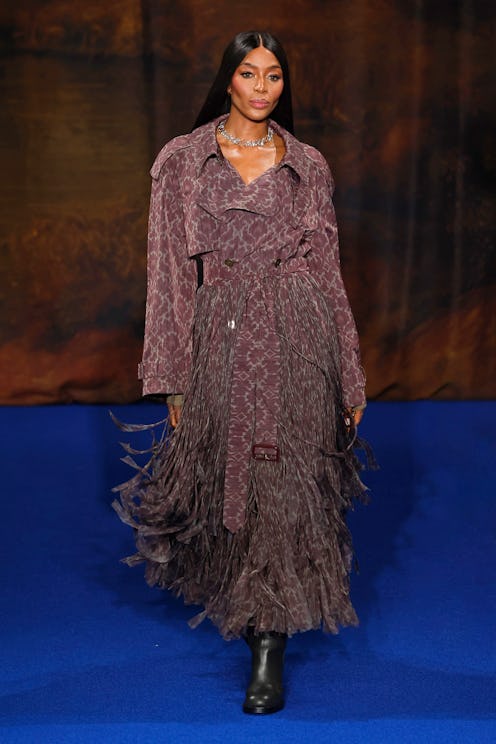 Naomi Campbell at the Burberry show during London Fashion Week