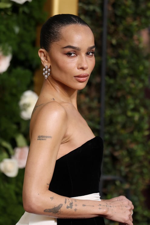 Zoë Kravitz Elle cover star Saint Laurent menswear