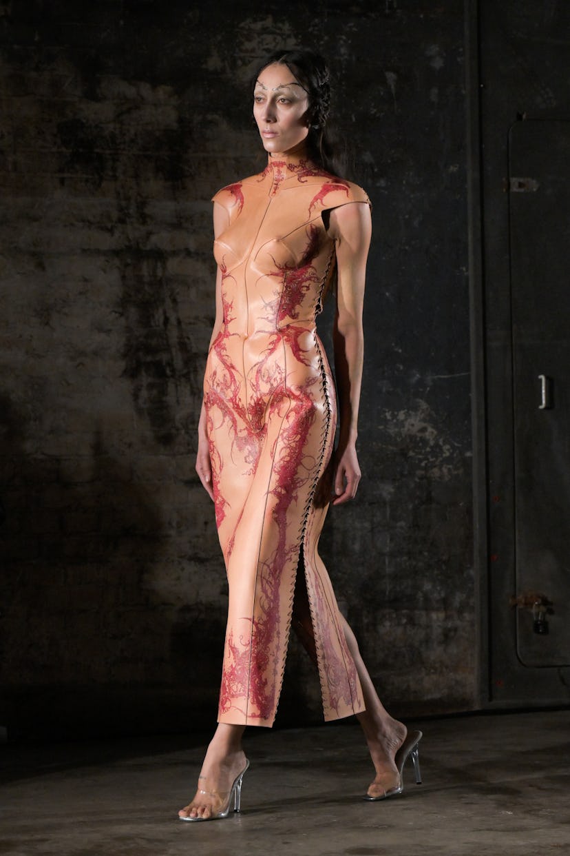 Model on the runway at the Dilara Findikoglu Fall RTW 2025 fashion show as part of London Fashion We…