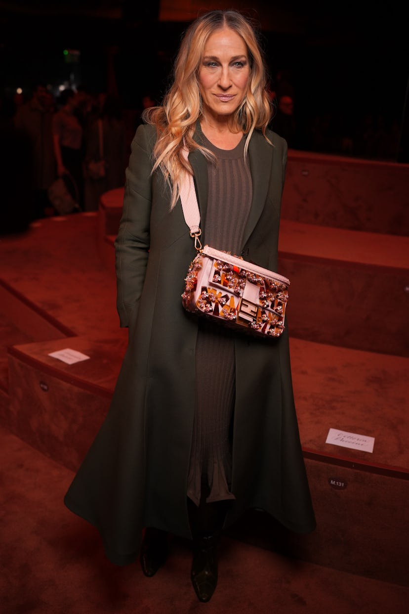 Sarah Jessica Parker at the Fendi Fall RTW 2025 fashion show as part of Milan Fashion Week on Februa...