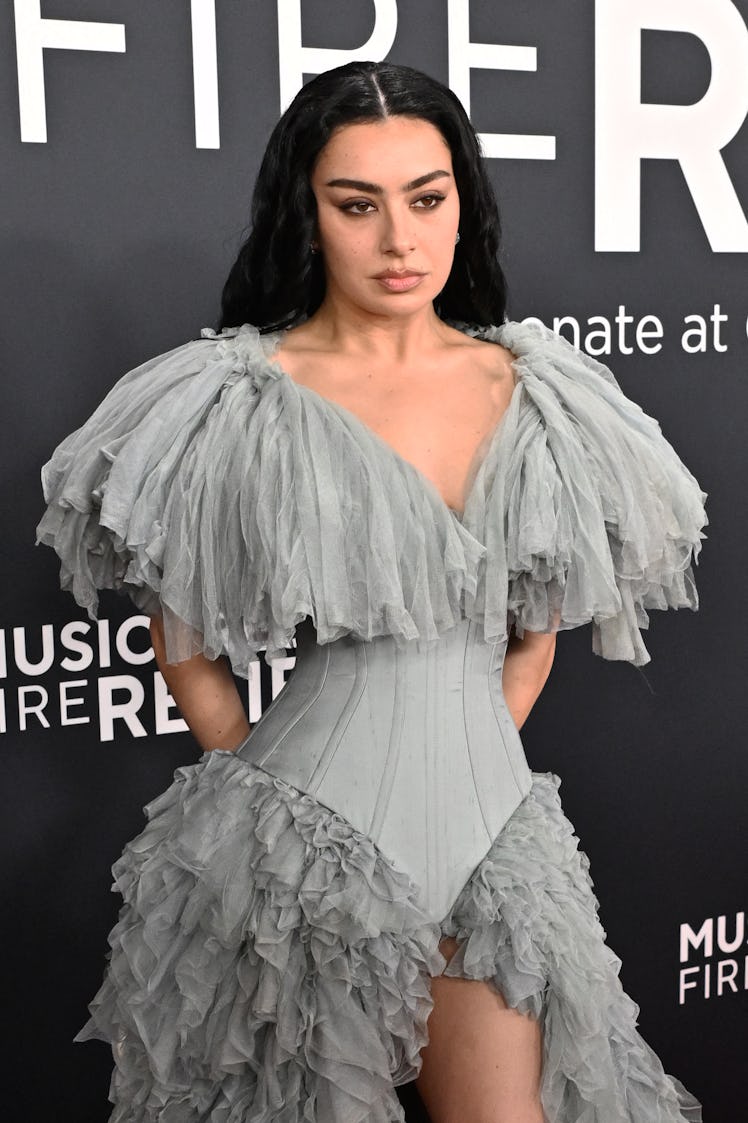 British singer Charli Xcx arrives for the 67th Annual Grammy Awards at the Crypto.com Arena in Los A...