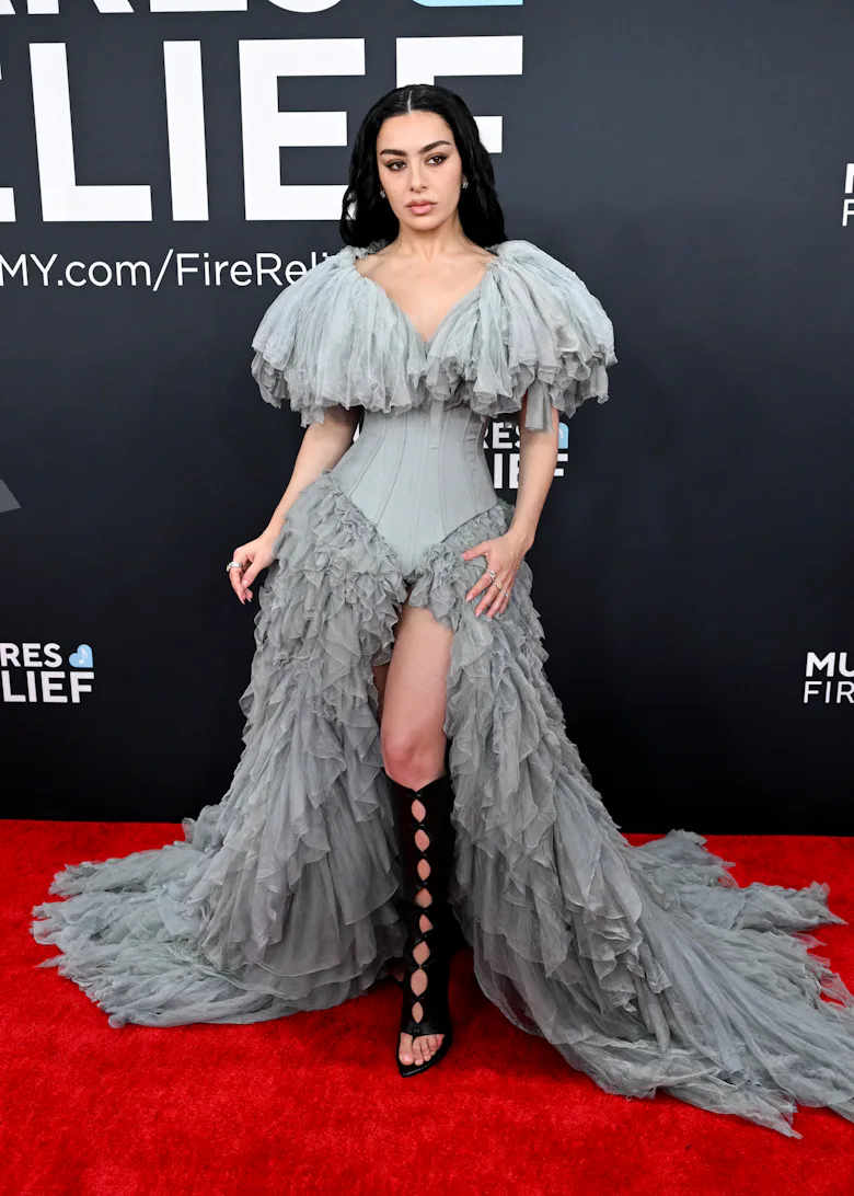 charli xcx blue dress Charli XCX Pre-Grammy Awards Gala