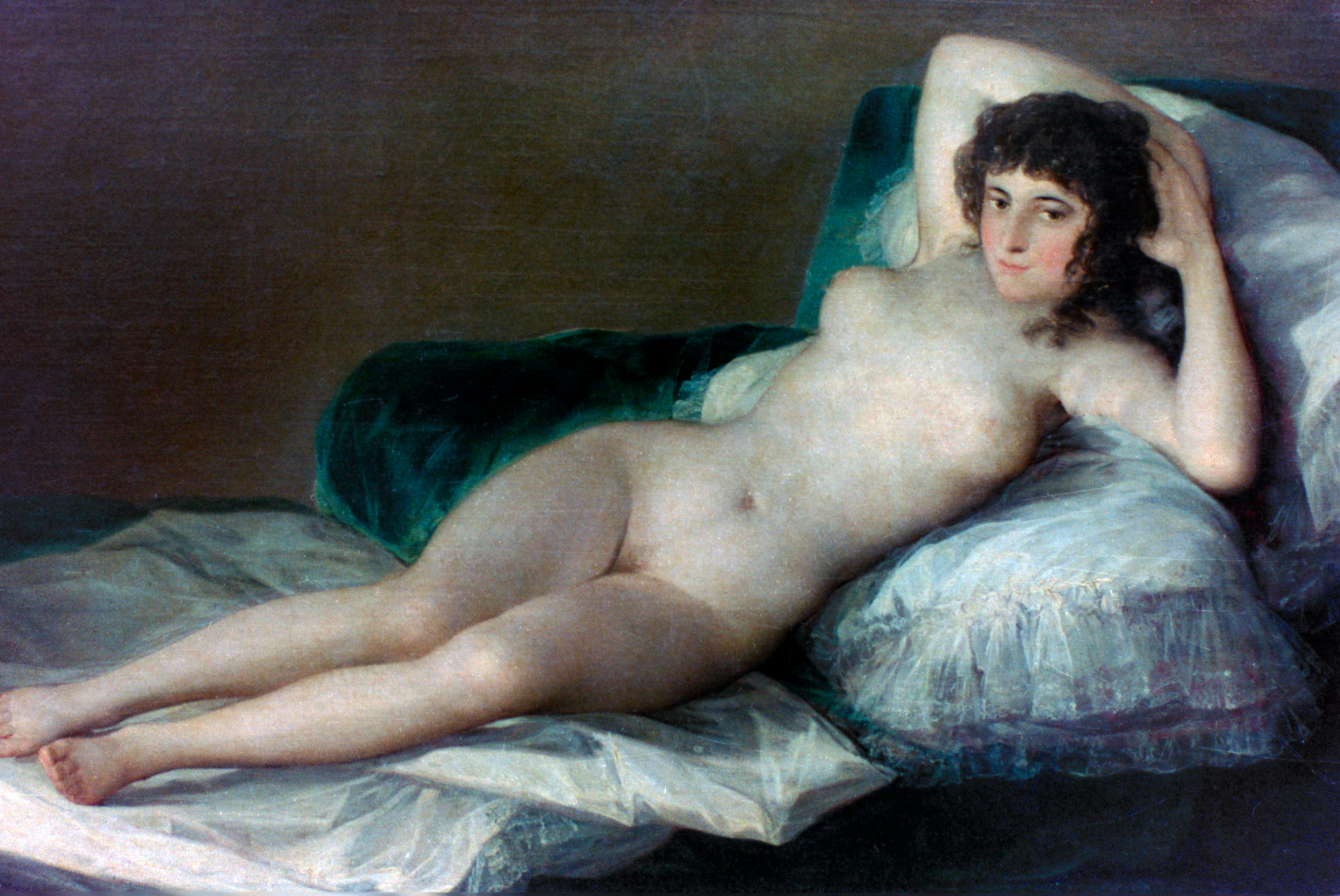 &lsquo;The Naked Maja&rsquo;, (la Maja Desnuda), c1800. One of two paintings of the same woman in the same pose &hellip;