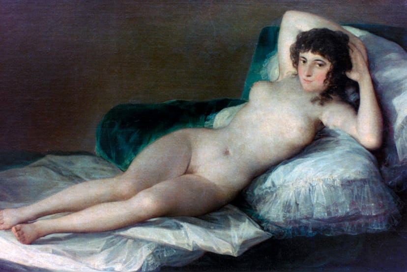 ‘The Naked Maja’, (la Maja Desnuda), c1800. One of two paintings of the same woman in the same pose …