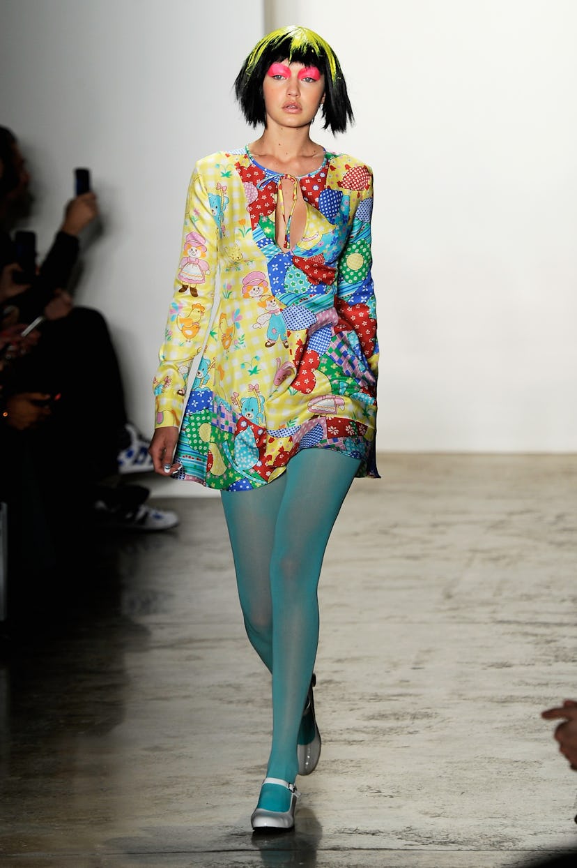 Gigi Hadid walks the runway at the Jeremy Scott fashion show during Mercedes-Benz Fashion Week Fall …