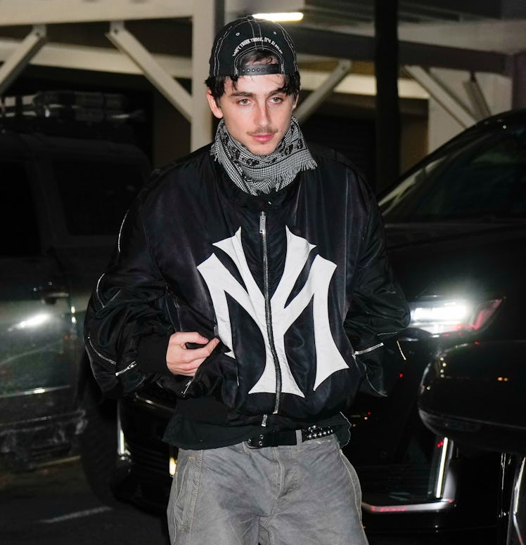 NEW YORK, NY - JANUARY 26: Timothee Chalamet arrives at the Saturday Night Live afterparty on Januar...