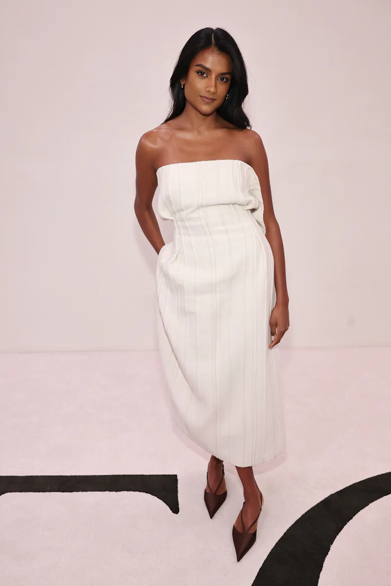 Simone Ashley Pairs Her Bridal White Dress With Chocolate Brown Sling Backs Simone Ashley Pairs Her Bridal White Dress With Chocolate Brown Sling Backs
