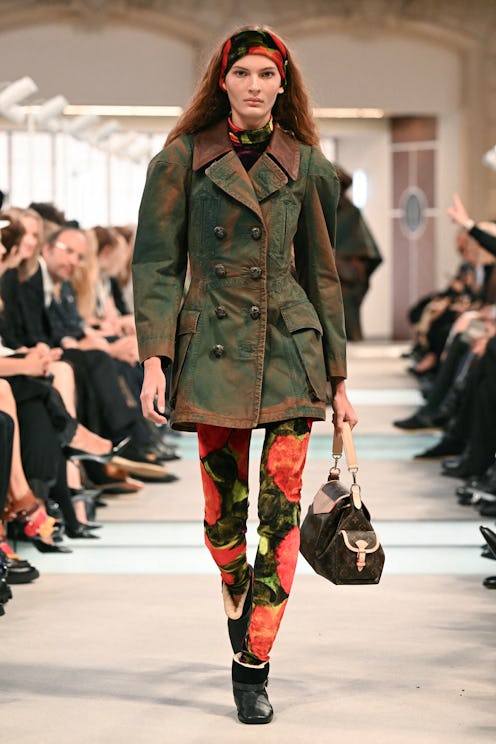 A model presents a creation by Louis Vuitton for the Womenswear Ready-to-wear Fall-Winter 2025/2026