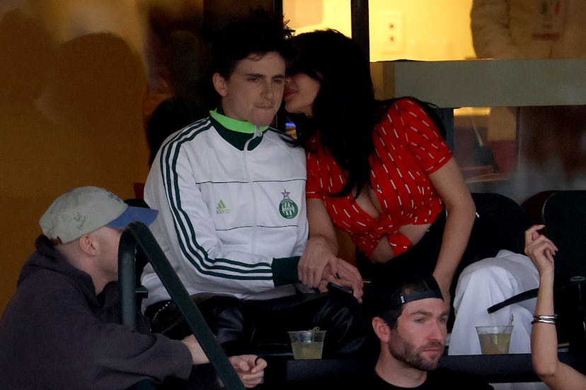 Kylie Jenner wore a plunging crop top on a date with Timothee Chalamet.