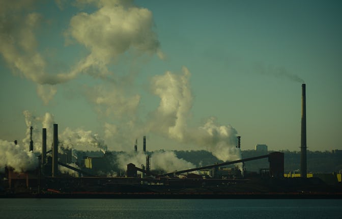Spreading smoke and factories. Shooting Location: Toronto