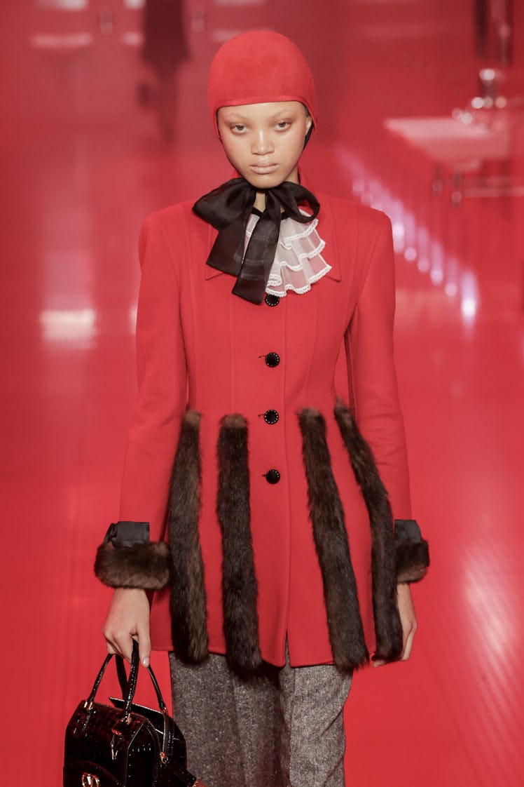 PARIS, FRANCE - MARCH 09: A model walks the runway during the Valentino Ready to Wear Fall/Winter 20...