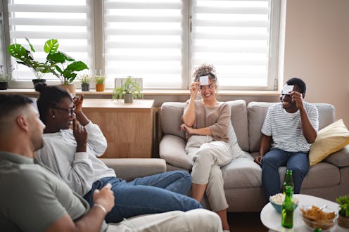 Friends playing a guessing game and brain teaser