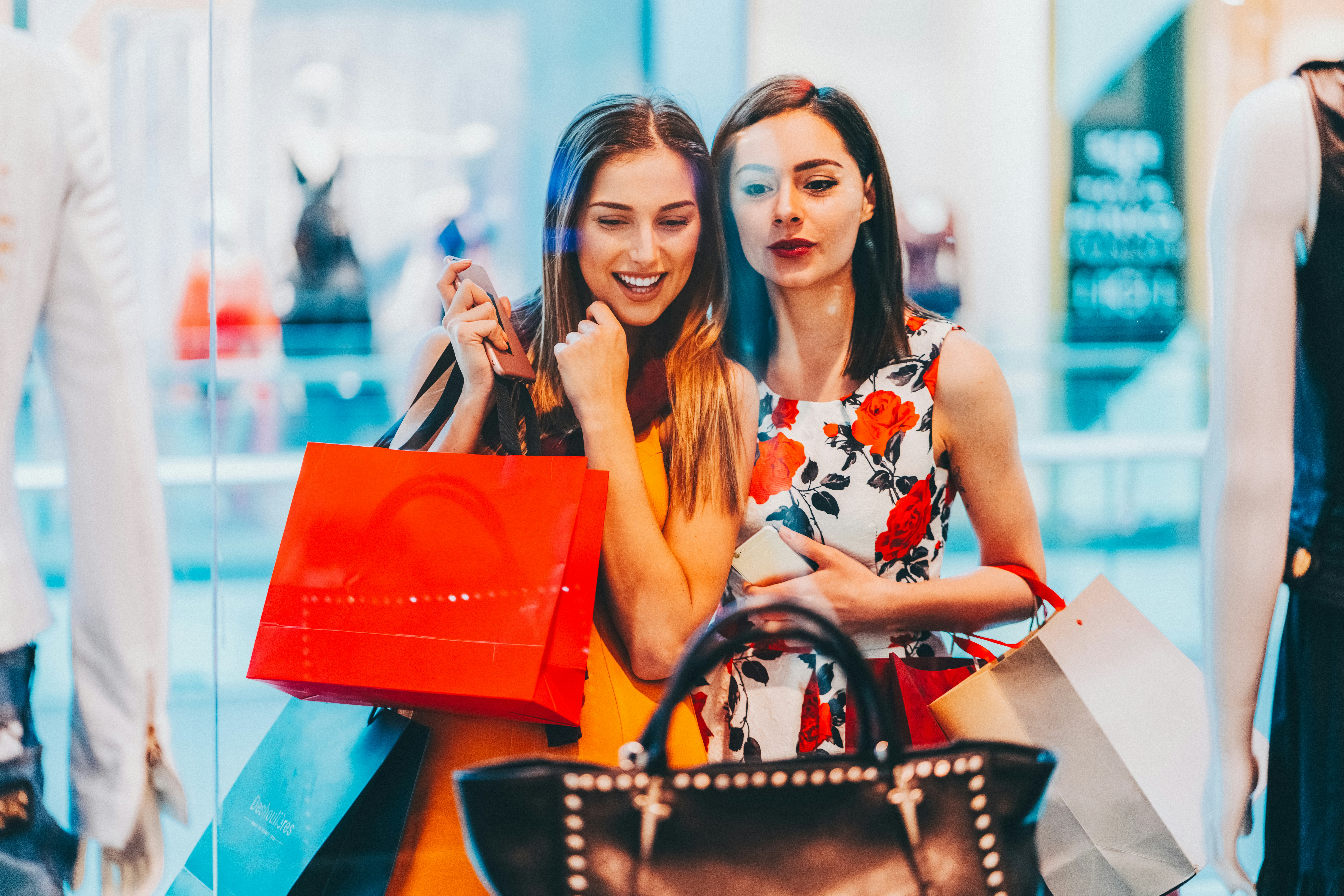 Women in a shopping mall