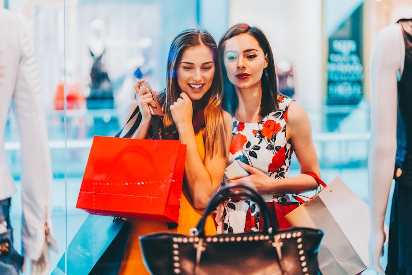 Women in a shopping mall