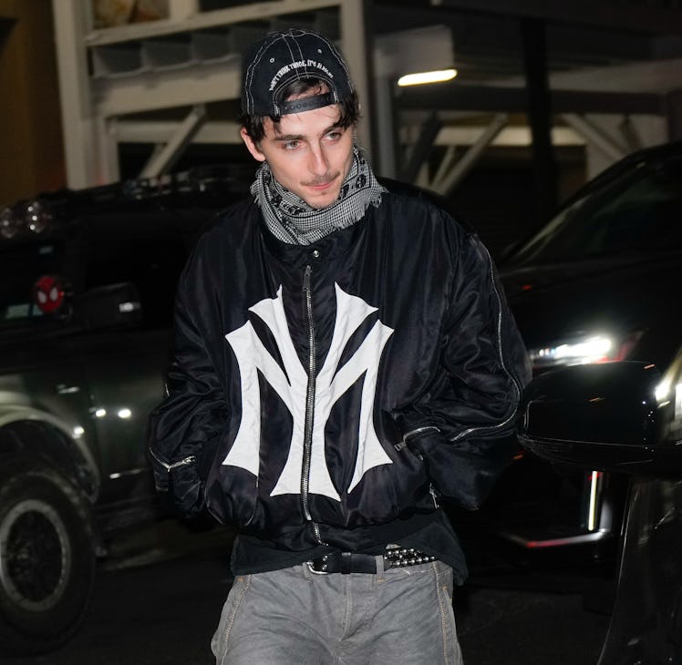 NEW YORK, NY - JANUARY 26: Timothee Chalamet arrives at the Saturday Night Live afterparty on Januar...