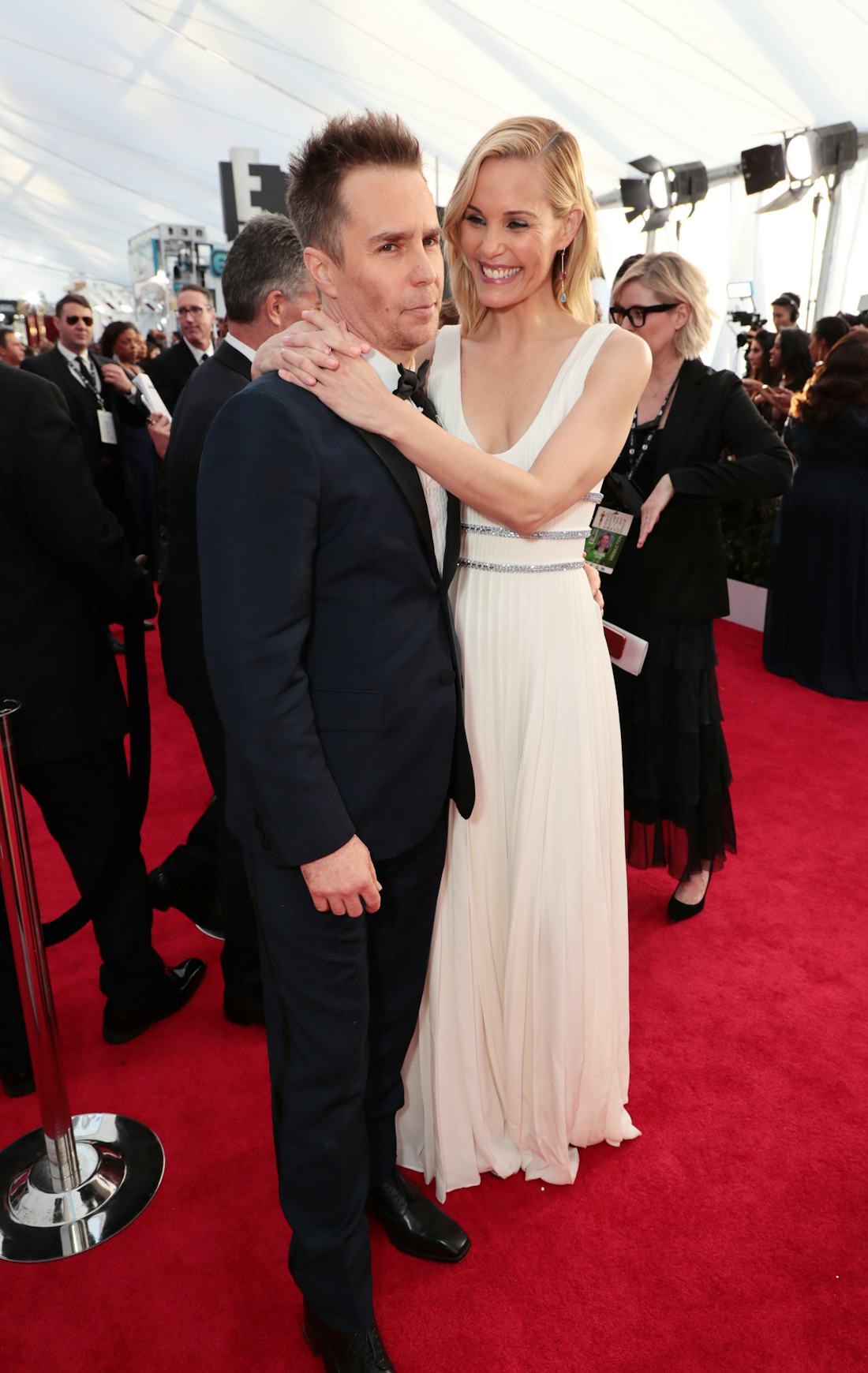 Leslie Bibb & Sam Rockwell's Relationship Timeline Includes 'White Lotus'